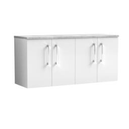 Balterley Level 1200mm Wall Hung 4 Door Unit with Laminate Worktop - Gloss White - thumbnail 1