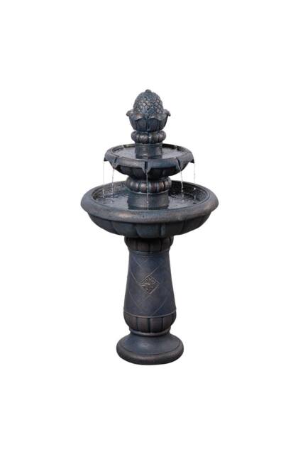 Teamson Home Two-Tier Birdbath Outdoor Garden Water Fountain, Antique Copper - image 1