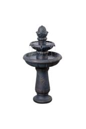 Teamson Home Two-Tier Birdbath Outdoor Garden Water Fountain, Antique Copper - thumbnail 1