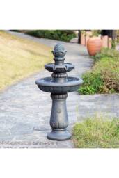 Teamson Home Two-Tier Birdbath Outdoor Garden Water Fountain, Antique Copper - thumbnail 2