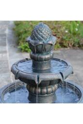 Teamson Home Two-Tier Birdbath Outdoor Garden Water Fountain, Antique Copper - thumbnail 4