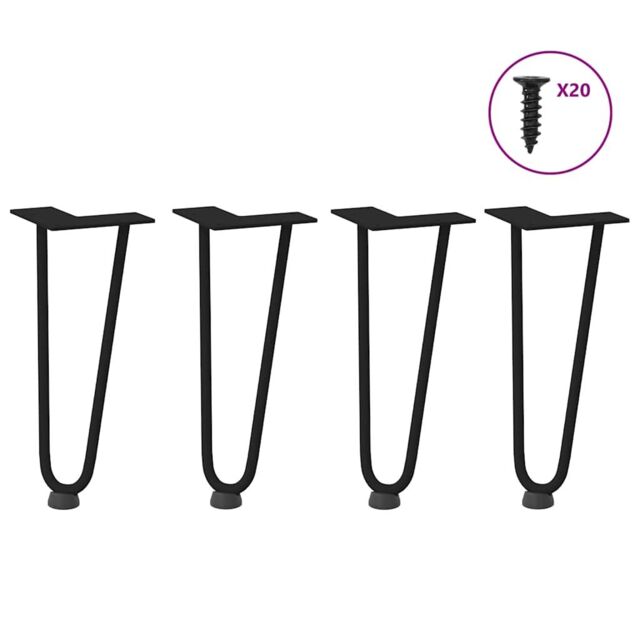 Berkfield Home Hairpin Table Legs 4 pcs Black 30 cm Solid Steel - image 1