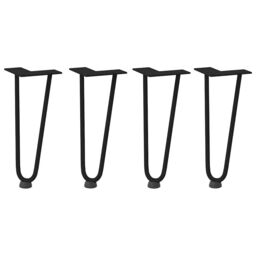 Berkfield Home Hairpin Table Legs 4 pcs Black 30 cm Solid Steel - thumbnail 2