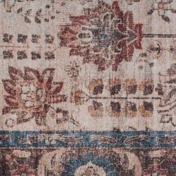 Kukoon Beige Bordered Distressed Hallway Runner Rug Non Slip & Washable in Natural - Size: 60 cm x 240 cm - thumbnail 3