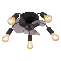 Netlighting Alisha 3 Blade Ceiling Fan Matt Black 5x E27 Remote Control Timer