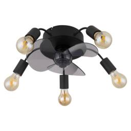 Netlighting Alisha 3 Blade Ceiling Fan Matt Black 5x E27 Remote Control Timer - thumbnail 2