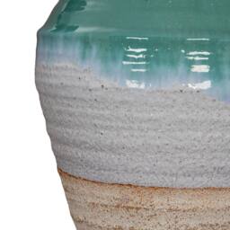 Wyld Haus Rustic Ombre Turquoise & Sand Glazed Ceramic Vase - thumbnail 4