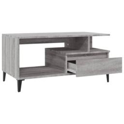 Berkfield Home Coffee Table Grey Sonoma 90x49x45 cm Engineered Wood - Size: 90 x 49 x 45 cm - thumbnail 5