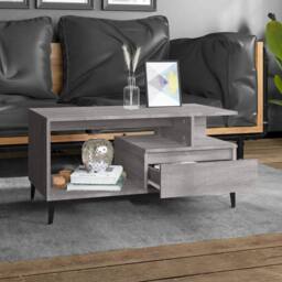 Berkfield Home Coffee Table Grey Sonoma 90x49x45 cm Engineered Wood - Size: 90 x 49 x 45 cm - thumbnail 3