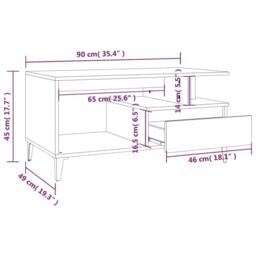 Berkfield Home Coffee Table Grey Sonoma 90x49x45 cm Engineered Wood - Size: 90 x 49 x 45 cm - thumbnail 9