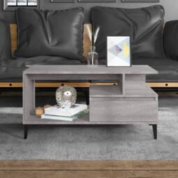 Berkfield Home Coffee Table Grey Sonoma 90x49x45 cm Engineered Wood - Size: 90 x 49 x 45 cm - thumbnail 2