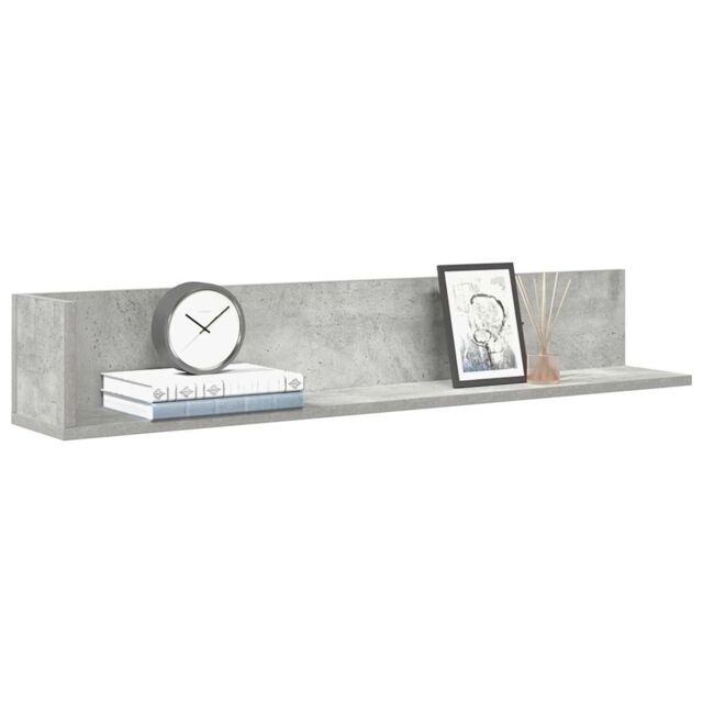 Berkfield Home Wall Shelves 2 pcs Concrete Grey 100x16.5x16.5 cm Engineered Wood - image 1