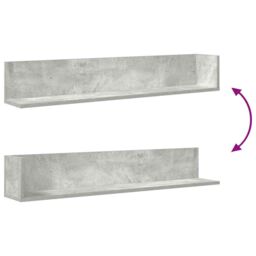 Berkfield Home Wall Shelves 2 pcs Concrete Grey 100x16.5x16.5 cm Engineered Wood - thumbnail 8