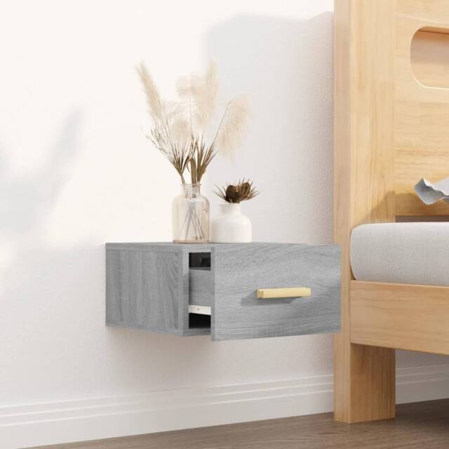 Berkfield Home Stunning Wall-mounted Bedside Cabinet Grey Sonoma 35x35x20 cm - Size: 35 x 35 x 20 cm - image 1