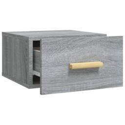Berkfield Home Stunning Wall-mounted Bedside Cabinet Grey Sonoma 35x35x20 cm - Size: 35 x 35 x 20 cm - thumbnail 6