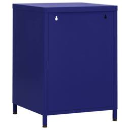 Berkfield Home Nightstand Navy Blue 35x35x51 cm Steel - Size: 35 x 35 x 51 cm - thumbnail 5