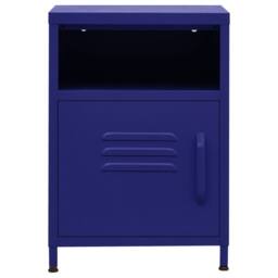 Berkfield Home Nightstand Navy Blue 35x35x51 cm Steel - Size: 35 x 35 x 51 cm - thumbnail 1