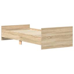 Berkfield Home Durable Bed Frame Sonoma Oak 75x190 cm Small Single Engineered Wood in Light Tan - thumbnail 7