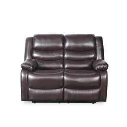 Furnishings For Less UK Cortland Leather Look 3 + 2 Sofa Suite Manual Reclining Brown - thumbnail 5