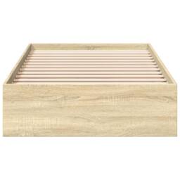 Berkfield Home Modern Bed Frame w/Drawers Frame Sonoma Oak 75x190 cm Small Single in Light Oak - thumbnail 4