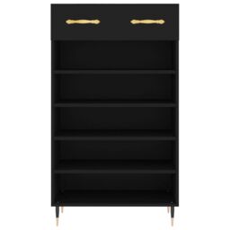 Berkfield Home Shoe Cabinet Black 60x35x105 cm Engineered Wood - Size: 60 x 35 x 105 cm - thumbnail 6