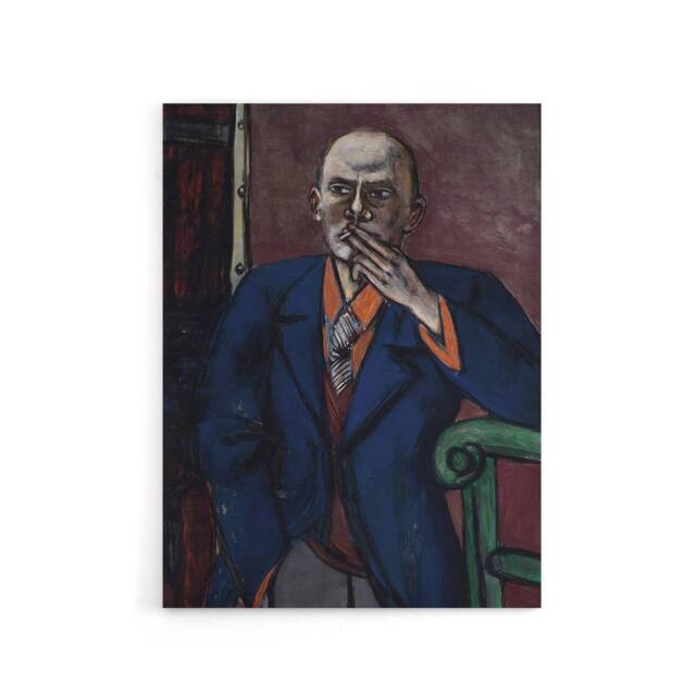 "Artery8 1950 Self Portrait With Cigarette Beckmann Canvas Wall Art - Size: W18"" x H24""" - image 1