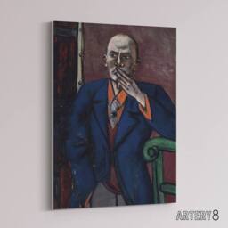 "Artery8 1950 Self Portrait With Cigarette Beckmann Canvas Wall Art - Size: W18"" x H24""" - thumbnail 2