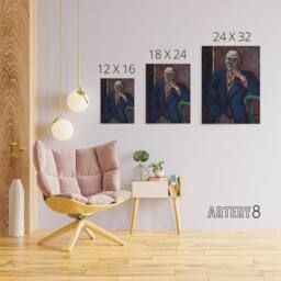 "Artery8 1950 Self Portrait With Cigarette Beckmann Canvas Wall Art - Size: W18"" x H24""" - thumbnail 4