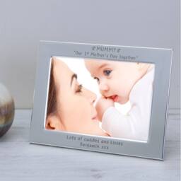 Uniqueful Women's Personalised Mummy Our 1st Mother's Day Silver Plated Frame - thumbnail 3