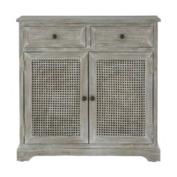 Orsina 2 Drawer Cabinet, Pine Wood Colonial Vanity Storage for Shoe Rack, Bathroom, Home & Office, Delivered Fully Assembled in Grey