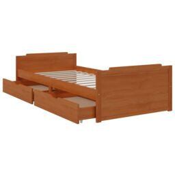 Berkfield Home Bed Frame with Drawers Honey Brown Solid Wood Pine 90x200 cm - thumbnail 6