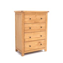 Cabinet Bits Lugo 4 Drawer Chest of Drawers Brass Knob in Light Brown - thumbnail 2