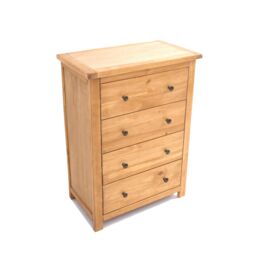 Cabinet Bits Lugo 4 Drawer Chest of Drawers Brass Knob in Light Brown - thumbnail 3