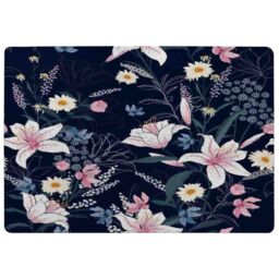 Benjamin Tate Design Tropical White & Pink Flowers Rug in Natural - Size: Large - thumbnail 1