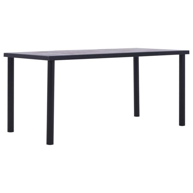 Berkfield Home Dining Table Black & Concrete Grey 160x80x75 cm MDF - Size: 160 x 80 x 75 cm - image 1