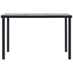 Berkfield Home Dining Table Black & Concrete Grey 160x80x75 cm MDF - Size: 160 x 80 x 75 cm - thumbnail 2