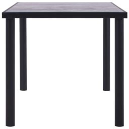 Berkfield Home Dining Table Black & Concrete Grey 160x80x75 cm MDF - Size: 160 x 80 x 75 cm - thumbnail 3