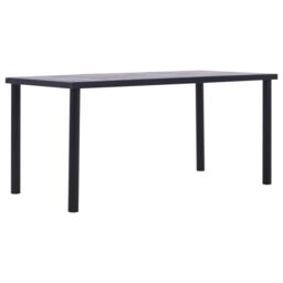 Berkfield Home Dining Table Black & Concrete Grey 160x80x75 cm MDF - Size: 160 x 80 x 75 cm - thumbnail 1
