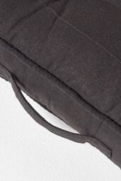 Homescapes Rajput Ribbed Cotton Floor Cushion in Black - Size: 40 cm x 40 cm - thumbnail 4