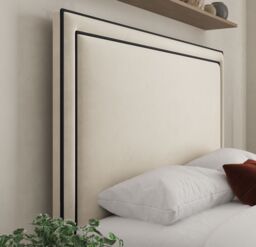 DS Living Verona Pipping Upholstered Plush Cream Bed with Ottoman Gas Lift - Size: Double - thumbnail 3