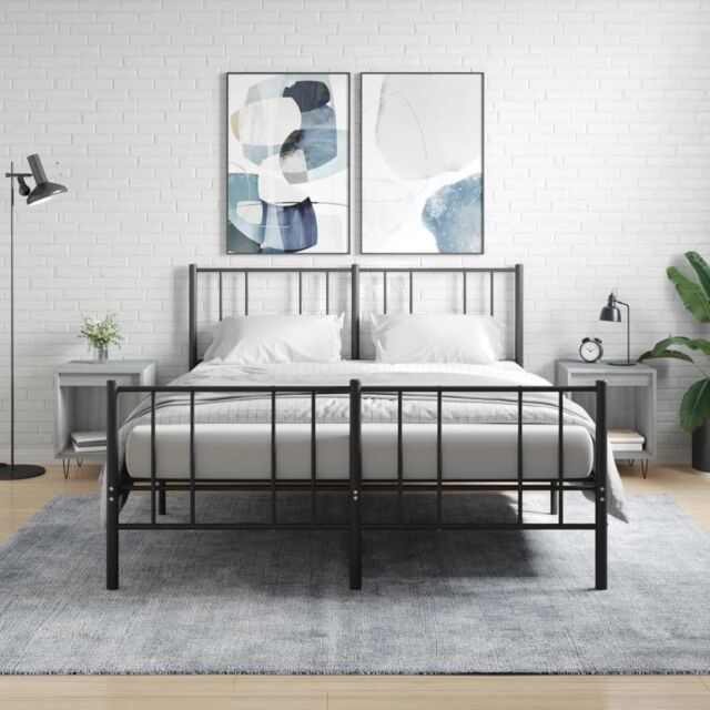 Berkfield Home Bedside Cabinets 2 pcs Grey Sonoma 40x35x50 cm Engineered Wood - Size: 40 x 35 x 50 cm - image 1