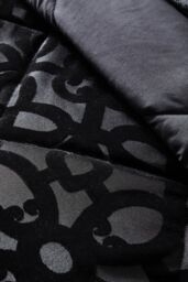 Catherine Lansfield 'Lattice Cut Velvet' Bedspread in Black - thumbnail 2