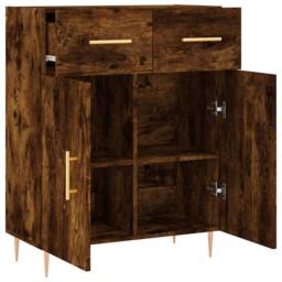 Berkfield Home Sideboard Smoked Oak 69.5x34x90 cm Engineered Wood in Brown - thumbnail 5