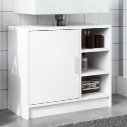 Berkfield Home Sink Cabinet White 63x29x55 cm Engineered Wood - Size: 63 x 29 x 55 cm - thumbnail 1