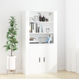 Berkfield Home Wall Cabinet White 80x33x80 cm Engineered Wood - Size: 80 x 33 x 80 cm - thumbnail 6