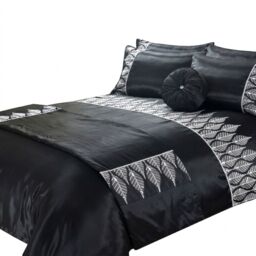 Snug City Duvet Cover & Pillowcase Set Black Silver Sequence Luxury Design - Size: King - thumbnail 2
