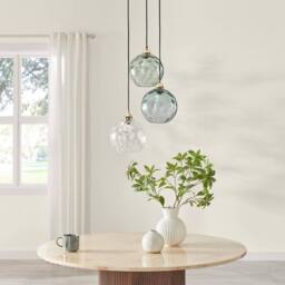 FurnitureboxUK Lake 3 Green Glass Globes Pendant Ceiling Light - thumbnail 3