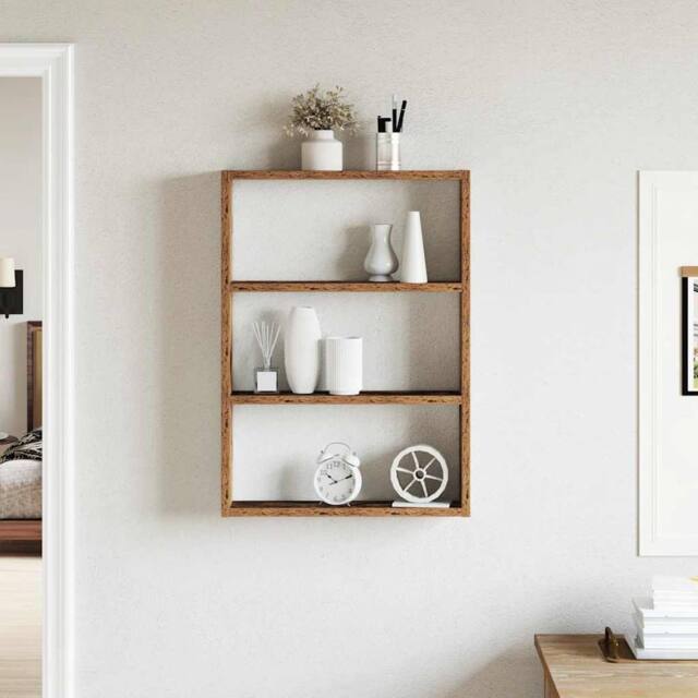 Berkfield Home Wall Shelf Old Wood 43x9x60 cm Engineered Wood in Brown - Size: 43 x 9 x 60 cm - image 1