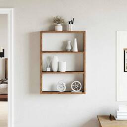 Berkfield Home Wall Shelf Old Wood 43x9x60 cm Engineered Wood in Brown - Size: 43 x 9 x 60 cm - thumbnail 1