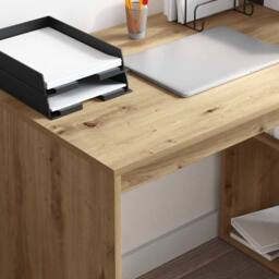Berkfield Home Writing Desk Artisan Oak Particle board Medium Writing Desk in Brown - thumbnail 4